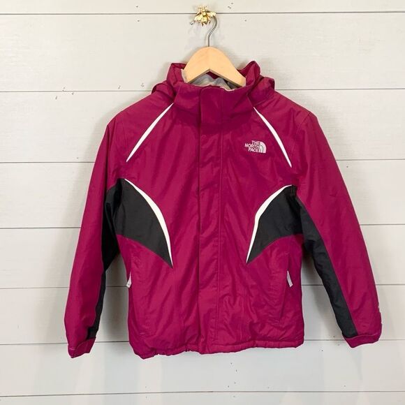 The North Face Kids' Magenta and grey Puffer Jacket size 14/16 large EUC snow - Picture 1 of 14